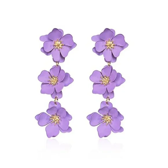 Boho Flower Dangle Earring - Picture 14 of 16